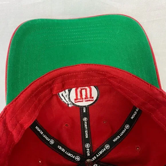 Utah Utes Baseball Cap Hat NCAA Red Embroidered '47 Mens Medium University Utah - Picture 7 of 11